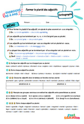 Former le pluriel des adjectifs - Exercices Pas à Pas : 5eme Primaire - PDF à imprimer