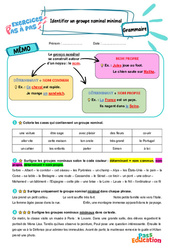 Identifier un groupe nominal minimal - Exercices Pas à Pas : 3eme Primaire - PDF à imprimer