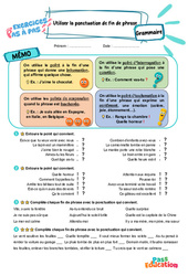 Utiliser la ponctuation de fin de phrase - Exercices Pas à Pas : 3eme Primaire - PDF à imprimer