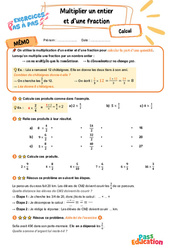 Multiplier un entier et d’une fraction - Exercices Pas à Pas : 5eme Primaire - PDF à imprimer