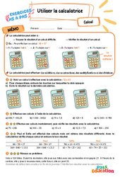 Utiliser la calculatrice - Exercices Pas à Pas : 5eme Primaire - PDF à imprimer