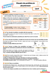 Résoudre des problèmes de dénombrement - Exercices Pas à Pas : 5eme Primaire - PDF à imprimer