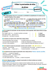 Utiliser la ponctuation de milieu de phrase - Exercices Pas à Pas : 4eme Primaire - PDF à imprimer