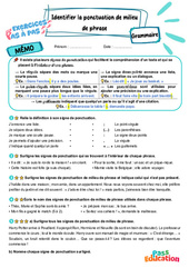 Identifier la ponctuation de milieu de phrase - Exercices Pas à Pas : 4eme Primaire - PDF à imprimer