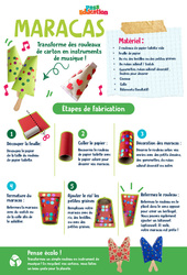 Maracas - Ateliers Créatifs - Do It Yourself - Upcycling : 2eme, 3eme Primaire - PDF à imprimer