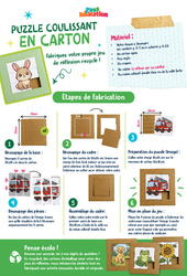 Puzzle coulissant en carton - Ateliers Créatifs - Do It Yourself - Upcycling : 4eme, 5eme, 6eme Primaire - PDF à imprimer