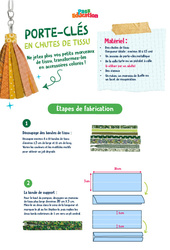 Porte - clés en chutes de tissu - Ateliers Créatifs - Do It Yourself - Upcycling : 4eme, 5eme, 6eme Primaire - PDF à imprimer