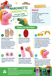 Marionette chaussettes - Ateliers Créatifs - Do It Yourself - Upcycling : 4eme, 5eme, 6eme Primaire - PDF à imprimer