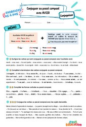 Conjuguer au passé composé avec l’auxiliaire avoir - Exercices Pas à Pas : 3eme Primaire - PDF à imprimer