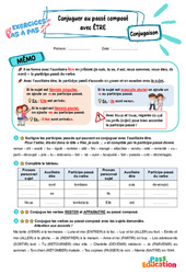 Conjuguer au passé composé avec l’auxiliaire être - Exercices Pas à Pas : 3eme Primaire - PDF à imprimer