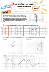 Tracer une figure par rapport à un axe de symétrie - Exercices Pas à Pas : 3eme Primaire - PDF à imprimer