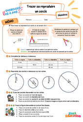 Tracer ou reproduire un cercle - Exercices Pas à Pas : 3eme Primaire - PDF à imprimer