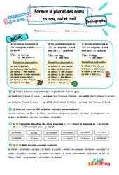 Former le pluriel des noms en - ou, - al et - ail - Exercices Pas à Pas : 3eme Primaire - PDF à imprimer