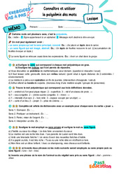 Connaître et utiliser la polysémie des mots - Exercices Pas à Pas : 6eme Primaire - PDF à imprimer