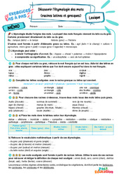 Découvrir l’étymologie des mots (racines latines et grecques) - Exercices Pas à Pas : 6eme Primaire - PDF à imprimer