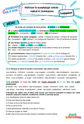 Cours et exercice : Maîtriser la morphologie verbale- Fiches radical et terminaisons - Exercices Pas à Pas : 1ere Secondaire - PDF à imprimer