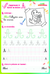 Maîtriser les lettres majuscules en cursive - Entraînement à l'écriture : 1ere, 2eme Primaire - PDF à imprimer