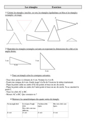 Triangles - Exercices - Géométrie : 5eme Primaire - PDF à imprimer