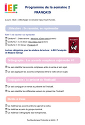 Semaine 2 - école à la maison IEF - Fiches  : 3eme Secondaire