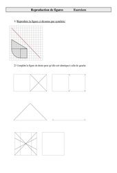 Reproduire une figure - Exercices - Géométrie : 5eme Primaire - PDF à imprimer