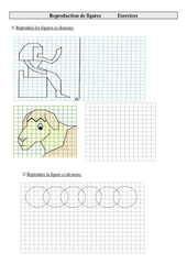 Reproduire une figure - Exercices de géométrie  : 5eme Primaire - PDF à imprimer