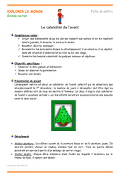 Calendrier de l'avent - Fiche de préparation : 3eme Maternelle - Cycle Fondamental - PDF à imprimer