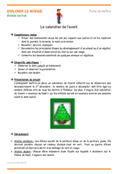 Calendrier de l'avent - Séquence - Fiche de préparation : 3eme Maternelle - Cycle Fondamental - PDF à imprimer