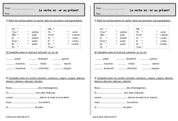 Verbe en - er au présent - Exercices - Conjugaison : 2eme Primaire - PDF à imprimer