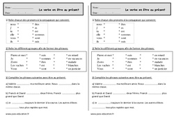 Verbe être au présent - Exercices - Conjugaison : 2eme Primaire - PDF à imprimer