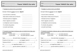 Trouver l’infinitif d’un verbe - Exercices : 2eme Primaire - PDF à imprimer