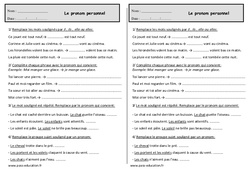Remplacer le groupe sujet par un pronom personnel - Exercices : 2eme Primaire - PDF à imprimer