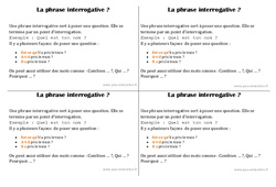 Phrase interrogative - Cours, Leçon : 2eme Primaire - PDF gratuit à imprimer