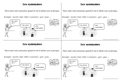 Synonymes - Vocabulaire - Cours, Leçon : 2eme Primaire - PDF gratuit à imprimer