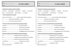 Passé composé - Exercices - Verbe à conjuguer : 2eme Primaire - PDF à imprimer