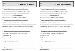 Conjuguer le verbe aller à l'imparfait - Exercices de conjugaison : 2eme Primaire - PDF à imprimer