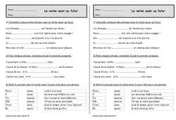 Conjuguer le verbe avoir au futur - Exercices  : 2eme Primaire - PDF à imprimer
