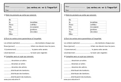 Conjuguer les verbes en - er à l'imparfait - Exercices : 2eme Primaire - PDF à imprimer