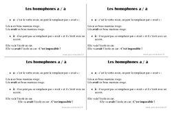 A - à - Homophones - Cours, Leçon : 2eme Primaire - PDF gratuit à imprimer