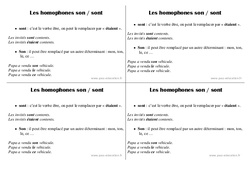 Son - sont - Homophones - Cours, Leçon : 2eme Primaire - PDF gratuit à imprimer