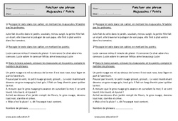 Ponctuer une phrase - Exercices sur le point et la majuscule : 2eme Primaire - PDF à imprimer