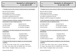 Déterminant - Groupe nominal - Exercices  : 2eme Primaire - PDF à imprimer