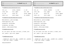 M devant m, b, p - Exercices - Orthographe : 2eme Primaire - PDF à imprimer