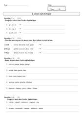 Alphabet - Examen Evaluation - Vocabulaire : 2eme Primaire - PDF à imprimer