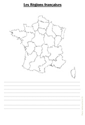Carte muette des régions : 3eme Primaire - PDF à imprimer