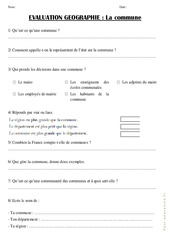 Commune - Examen Evaluation : 3eme Primaire - PDF à imprimer