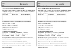 Accents - Exercices  : 2eme Primaire - PDF à imprimer