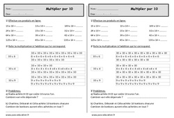 Multiplier par 10 - Exercices - Calcul : 2eme Primaire - PDF à imprimer