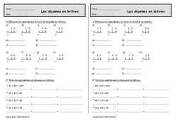 Dizaines en lettres - Exercices de numération : 2eme Primaire - PDF à imprimer
