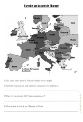 Carte de l’Europe - Exercices : 4eme, 5eme Primaire - PDF à imprimer