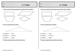 Triangles - Exercices de géométrie : 2eme Primaire - PDF à imprimer